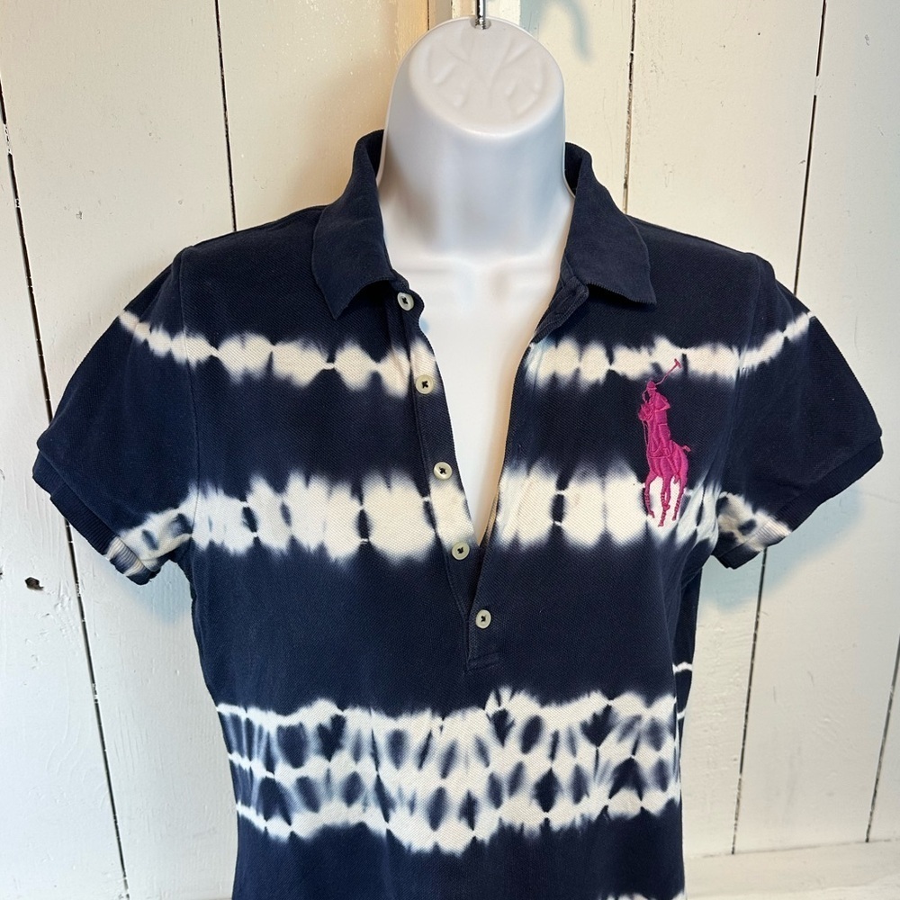 Ralph Lauren Sport Blue Label Logo Dress Color Tie Dye Women’s Size M